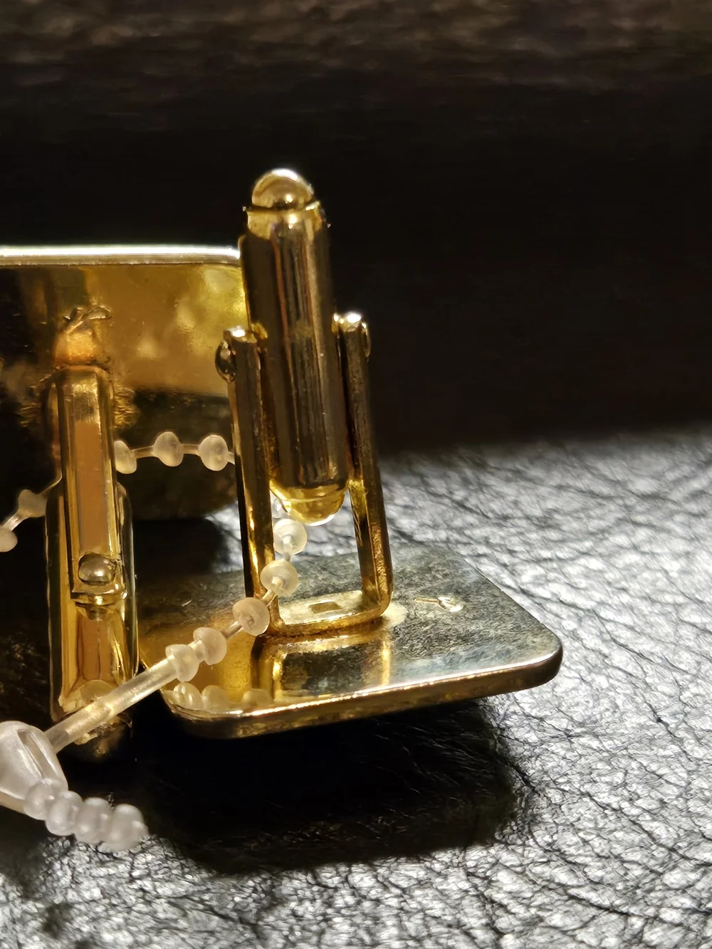 Cuff Links VINTAGE Gold Tone and Enamel Square Makers Mark 